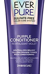 L'Oreal Paris Hair Care EverPure Sulfate Free Brass Toning Purple Conditioner for Blonde, Bleached, Silver, or Brown Highlighted Hair, 6.8 Fl. Oz.