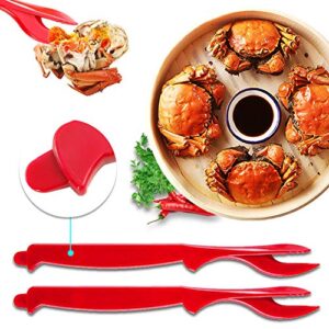 Crab Leg Crackers - Crab Crackers and Tools Set with Stainless Steel Seafood Utensils Crackers & Forks Cracker, Shellfish Crackers and Tools for Seafood Boil Party Supplies, Dishwasher Safe