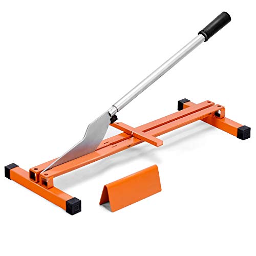 Laminate Flooring Cutter Hand Tool Heavy Duty Steel Orange Color Flooring Cutter Hand Tile Tool V-Support Vinyl Wood Planks Floor Cutting Comfort Grip Handle Straight Cut Free Angle Cut L Cut and Leng