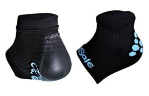 kidsole rx gel sports sock for kids with heel sensitivity from severs disease, plantar fasciitis (toddler 11-2, black)