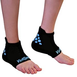 KidSole RX Gel Sports Sock for Kids with Heel Sensitivity from Severs Disease, Plantar Fasciitis (Toddler 11-2, Black)