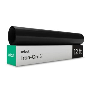 cricut everyday iron on - 12” x 12ft - htv vinyl for t-shirts - use with cricut explore air 2/maker, strongbond guarantee, outlast 50+ washes, black