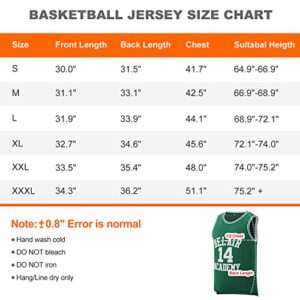 Eway Jersey #14 Basketball Jerseys S-XXXL(Green, XXL)