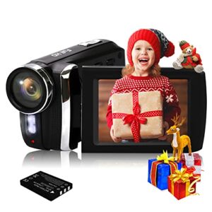 vmotal video camera for kids camcorder 1080p 24 mp digital camera recorder 2.8 inch 270 degree rotation screen vlogging camera youtube tiktok camcorder for kids teens student beginners sensiors