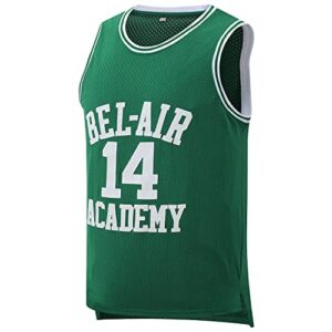 aolapo bel air jersey #14 basketball jerseys sleeveless s-xxxl(green l)