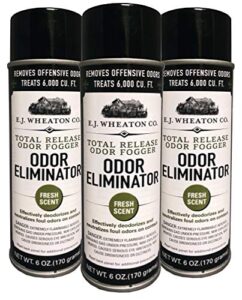 e.j. wheaton co. odor eliminator, total release odor fogger, 3 pack, effectively deodorizes and neutralizes foul odors on contact, fresh scent (6 oz)