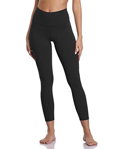 Colorfulkoala Women's Buttery Soft High Waisted Yoga Pants 7/8 Length Leggings (M, Black)