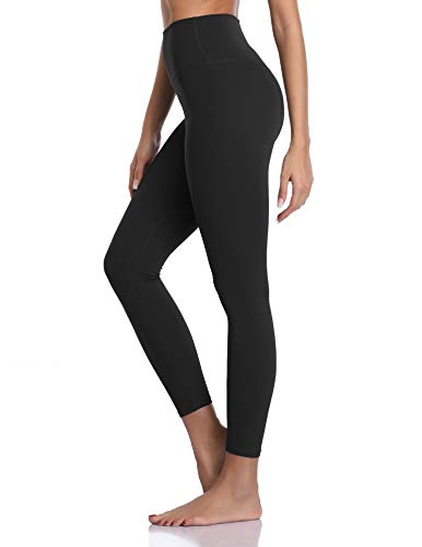 Colorfulkoala Women's Buttery Soft High Waisted Yoga Pants 7/8 Length Leggings (M, Black)