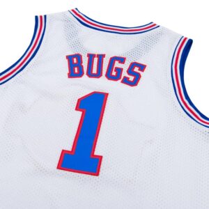 CNALLAR Youth Basketball Jersey Bugs #1 Space Movie Jersey Boys Sport Shirts (White, Youth Medium)