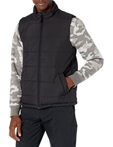 amazon essentials men's midweight puffer vest, black, medium