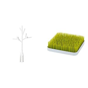 boon twig grass and lawn drying rack accessory, white,twig white with grass countertop drying rack,green