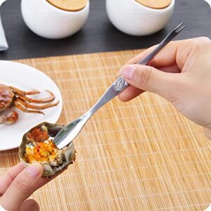 Crab Cracker Tool 8Pcs Stainless Steel Seafood Crackers Forks Nut Cracker Set Lobster Crackers Crab Leg Picks and Forks Seafood Tools Set (Style Two)