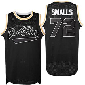 mesospero badboy #72 biggie smalls movie notorious big 90s hip hop clothes for party men basketball jersey (black, xx-large)