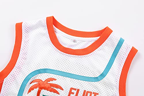 Flint Tropics Jackie Moon #33 Coffee Black #7 Semi Pro 90s Hip Hop Clothes for Party Men Basketball Jersey Green White (7 White, Medium)