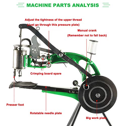 IRONWALLS Leather Sewing Machine, Heavy Duty Metal Manual Hand Cobbler Shoe Stitching Repair Mending Machine with Dual Cotton Nylon Line Canvas for Bags Tents Clothes Quilts, Coats, Trousers