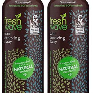 Fresh Wave Odor Eliminator Spray & Air Freshener, 8 oz. | Pack of 2 | Non-Aerosol, Fine Mist | Odor Absorbers | Safer Odor Relief | Natural Plant-Based Odor Eliminator | For Furniture, Fabrics & Trash