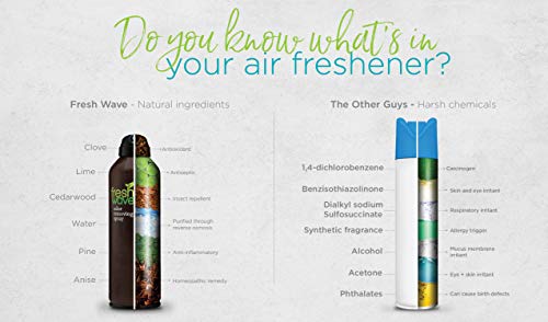 Fresh Wave Odor Eliminator Spray & Air Freshener, 8 oz. | Pack of 2 | Non-Aerosol, Fine Mist | Odor Absorbers | Safer Odor Relief | Natural Plant-Based Odor Eliminator | For Furniture, Fabrics & Trash