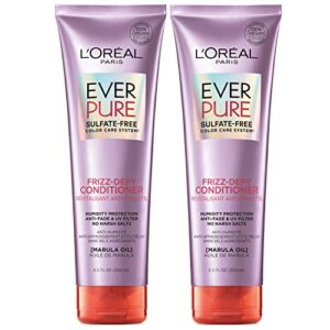 l'oreal paris everpure frizz defy shampoo and conditioner kit for color-treated hair, 8.5 ounce each (set of 2)