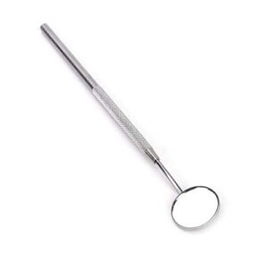 stainless steel dental mirror #5 with handle 6.5", dentist tool for teeth cleaning inspection