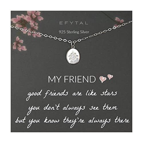 EFYTAL Friend Gifts for Women, 925 Sterling Silver Star Necklace, Friendship Gifts for Women Friends, Birthday Gifts, Gifts for Best Friend, Birthday Gifts for Friends Female