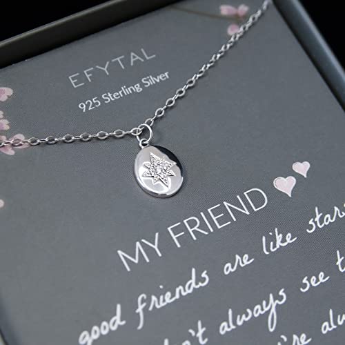 EFYTAL Friend Gifts for Women, 925 Sterling Silver Star Necklace, Friendship Gifts for Women Friends, Birthday Gifts, Gifts for Best Friend, Birthday Gifts for Friends Female