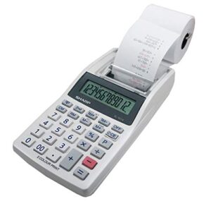 sharp el-1611v handheld portable cordless 12 digit large lcd display two-color printing calculator with tax functions, 191 x 99 x 42 mm