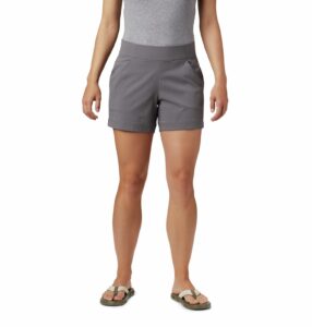 columbia women's anytime casual short shorts, city grey, x-large x 5