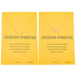 zealmer best friend cross arrow infinity love necklace 16k gold plated (infinity silver+gold 2pcs)
