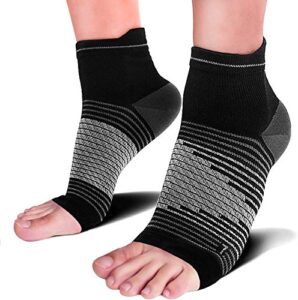 paplus plantar fasciitis socks for men women, foot compression socks with arch support - compression foot sleeve for aching feet & heel pain relief - better than night splint, black m