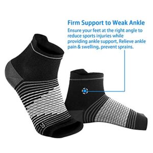 PAPLUS Plantar Fasciitis Socks for Men Women, Foot Compression Socks with Arch Support - Compression Foot Sleeve for Aching Feet & Heel Pain Relief - Better than Night Splint, Black M