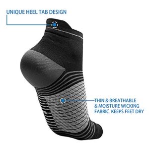 PAPLUS Plantar Fasciitis Socks for Men Women, Foot Compression Socks with Arch Support - Compression Foot Sleeve for Aching Feet & Heel Pain Relief - Better than Night Splint, Black M