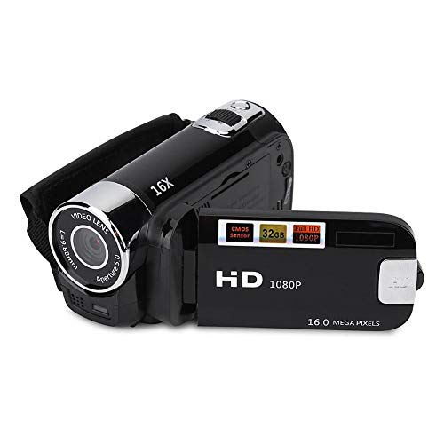 Video Camera Camcorder, Portable Vlogging Camera Recorder Full HD 720P 16MP 2.7 Inch 270 Degree Rotation LCD Screen 16X Digital Zoom Camcorder Support Selfie&Continuous Shooting(Black)