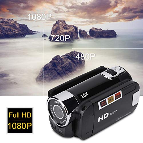 Video Camera Camcorder, Portable Vlogging Camera Recorder Full HD 720P 16MP 2.7 Inch 270 Degree Rotation LCD Screen 16X Digital Zoom Camcorder Support Selfie&Continuous Shooting(Black)