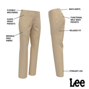 Lee Women's Wrinkle Free Relaxed Fit Straight Leg Pant, Black, 18