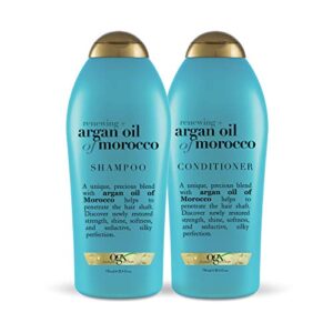 ogx renewing + argan oil of morocco shampoo & conditioner, 25.4 fl oz 2 count (pack of 1)