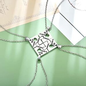 FJ BFF Best Friends Necklaces Puzzle Friendship Necklace for 4