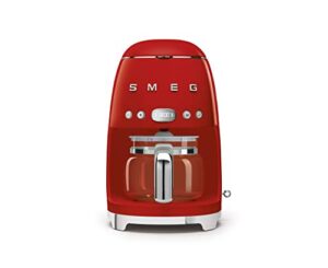 smeg drip filter coffee machine, red, 10 cup