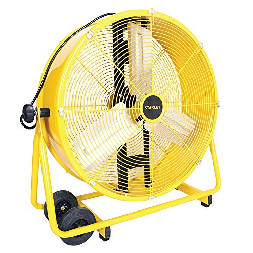 STANLEY 24 Inch Industrial High Velocity Drum Fan  for Commercial, Shop or Garage, All-Metal Construction, 2 Speed Settings, Portable (ST-24DCT)