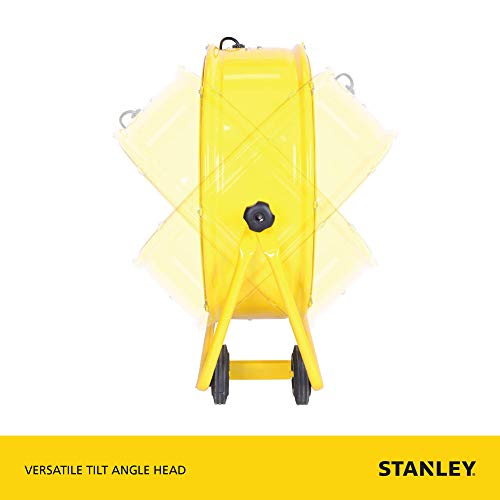 STANLEY 24 Inch Industrial High Velocity Drum Fan  for Commercial, Shop or Garage, All-Metal Construction, 2 Speed Settings, Portable (ST-24DCT)