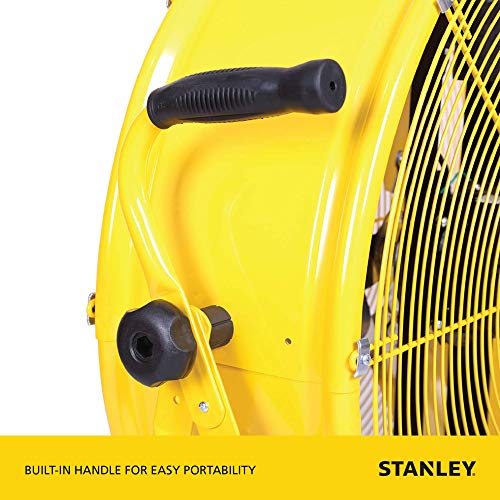 STANLEY 24 Inch Industrial High Velocity Drum Fan  for Commercial, Shop or Garage, All-Metal Construction, 2 Speed Settings, Portable (ST-24DCT)