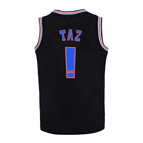 BOROLIN Mens Basketball Jersey TAZ Moive Space Sports Shirts (Black, Small)