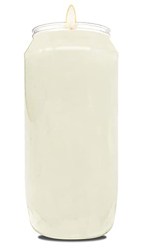 Hyoola 7 Day White Prayer Candles, 20 Pack - 6" Tall Pillar Candles for Religious, Memorial, Party Decor, Vigil and Emergency Use - Vegetable Oil Wax in Plastic Jar Container