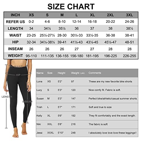 HLTPRO Leggings with Pockets for Women(Reg & Plus Size) - High Waist Tummy Control Yoga Pants with Pockets for Workout Black