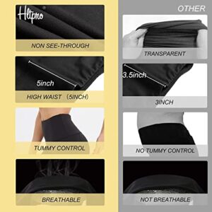 HLTPRO Leggings with Pockets for Women(Reg & Plus Size) - High Waist Tummy Control Yoga Pants with Pockets for Workout Black