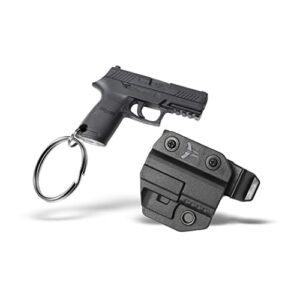mini pistol shaped keychain with holster and belt clip - sig p226 - by blade-tech holsters