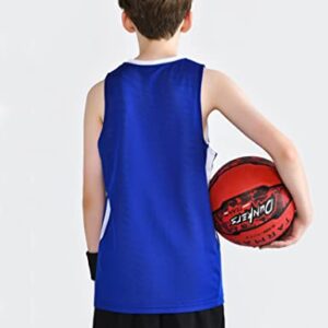 Youth Boys Reversible Mesh Performance Athletic Basketball Jerseys Blank Team Uniforms for Sports Scrimmage (10 Pack, Blue/White, Youth M)