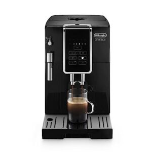 dinamica espresso machine, black - automatic bean-to-cup brewing, built-in steel burr grinder & manual frother - one-touch hot & iced coffee - easy cleanup