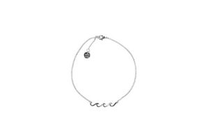 pura vida silver plated delicate wave anklet - brand charm, adjustable band - cable chain
