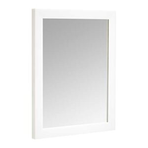 amazon basics rectangular wall mirror 16" x 20", standard trim, white