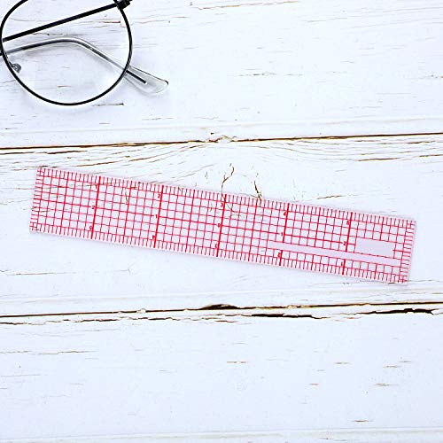 4 Pieces Clear Plastic Ruler Grid Ruler Transparent Ruler Metric Ruler Plastic Straight Measuring Tool Ruler Set for Clothes Design Sewing, 6 Inches, 12 Inch, 15 Inch